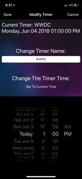 uTime 3 for iOS Modification Screen (iPhone)